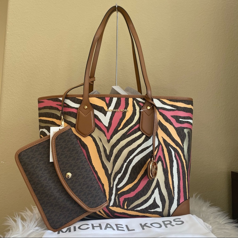Michael Kors zebra large Eva tote bag
